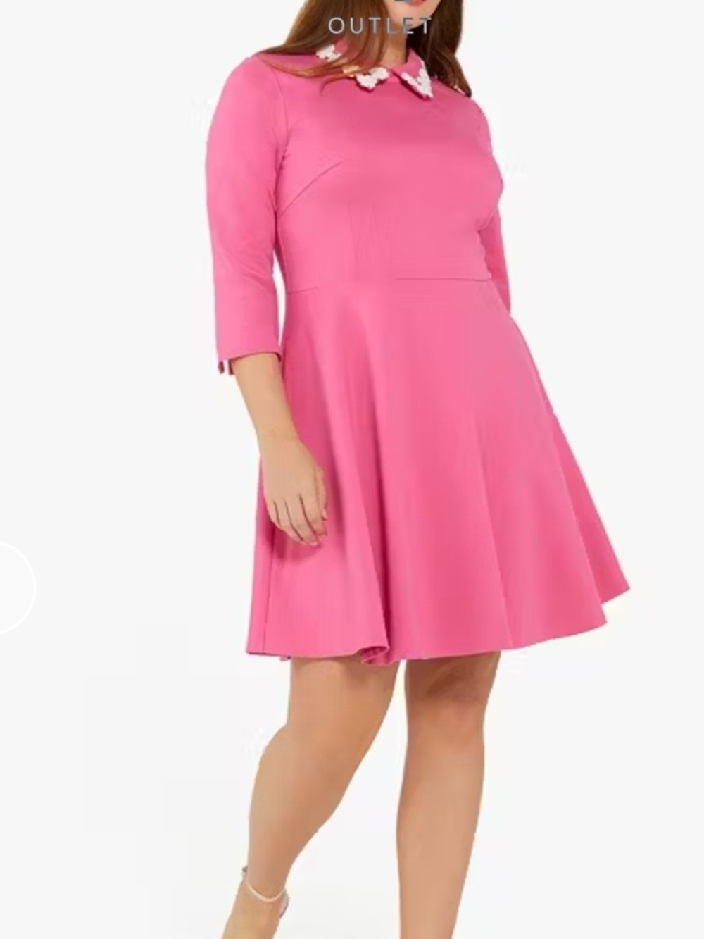 Kate Spade Floral Collar Pink Ponte Dress - Picture 2 of 5
